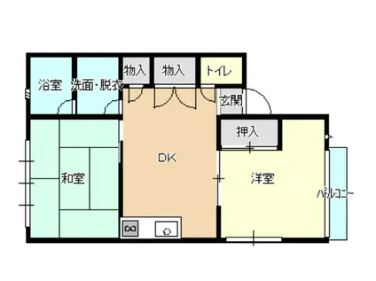 コーポMBM幕山(2DK/2階)の間取り写真
