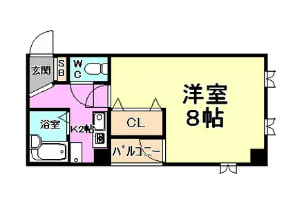 ＪＲ東海道本線 芦屋駅(ＪＲ) 徒歩5分 5階建 築27年(1K/5階)の間取り写真