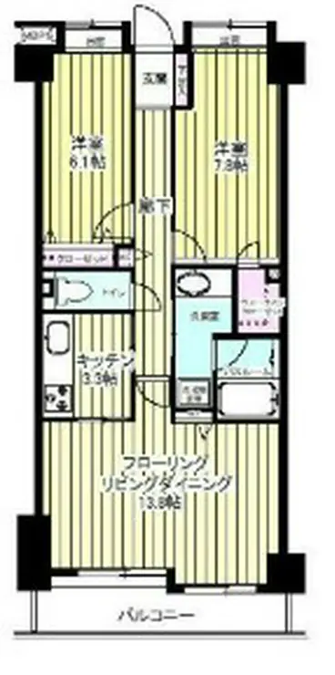 ライオンズマンション乃木坂 4階階 間取り