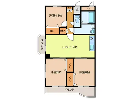 パークサイド21(3LDK/1階)の間取り写真