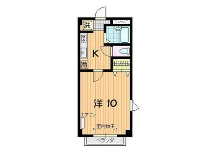 ＪＲ東北本線 仙北町駅 徒歩25分 3階建 築25年(1K/3階)の間取り写真