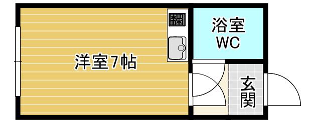グリーンハイツEMUII(ワンルーム/3階)の間取り写真