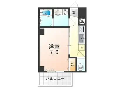 TKアンバーコート堺東(1K/5階)の間取り写真