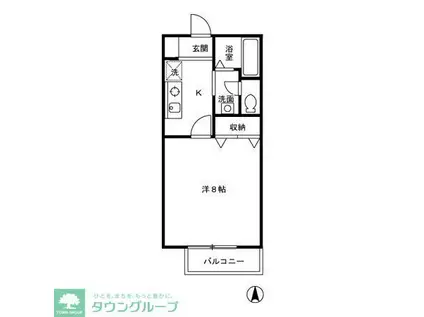 メゾン・ド・モエ(1K/2階)の間取り写真