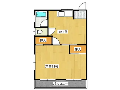 レピドール松原(1DK/2階)の間取り写真