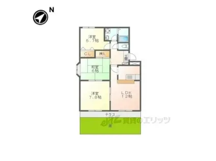 グッドヒルズ桜が丘(3LDK/1階)の間取り写真