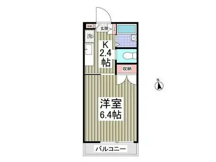 シャトレ・ストンリバーII-2(1K/1階)の間取り写真