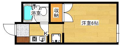 グリーンハウス翠(1K/2階)の間取り写真