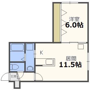 ELVITA(1LDK/1階)の間取り写真