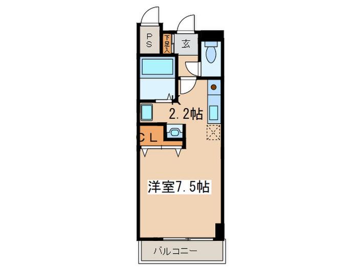 PRIMROSE・M壱番館(1K/1階)の間取り写真