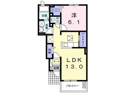 ラ・フレスクーラ I・II(1LDK/1階)の間取り写真