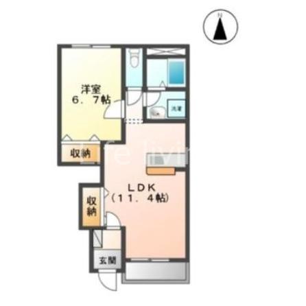 ペットピア春日(1LDK/1階)の間取り写真