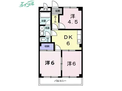 ニューハートランド(3DK/2階)の間取り写真