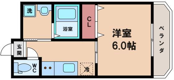 双輪建物第八コーポ(1K/3階)の間取り写真