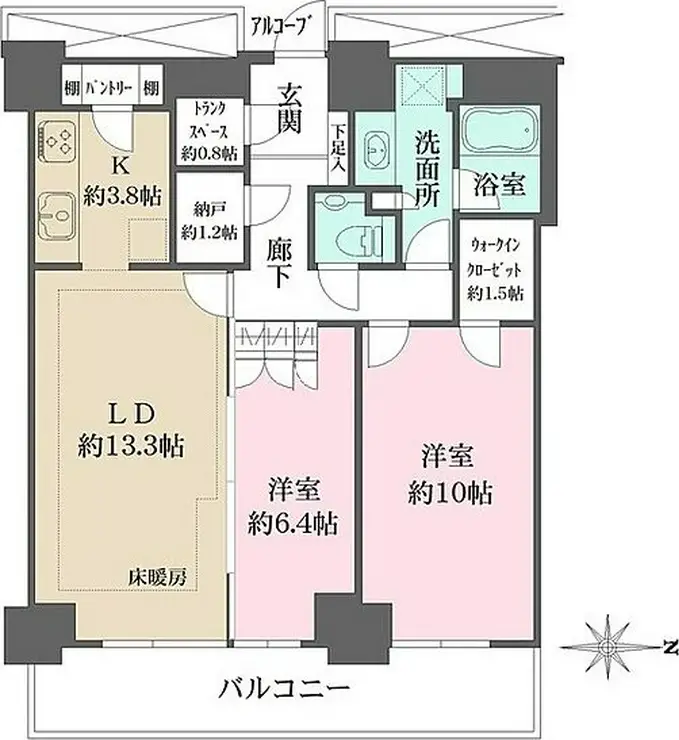 WコンフォートタワーズWEST 31階階 間取り