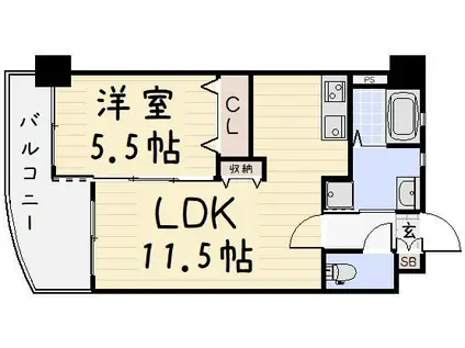 サンシャインII(1LDK/8階)の間取り写真