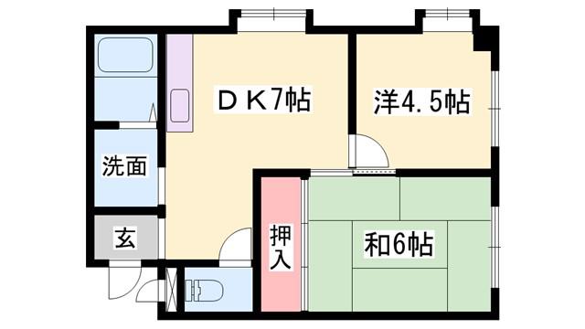 アーク早瀬(2DK/3階)の間取り写真
