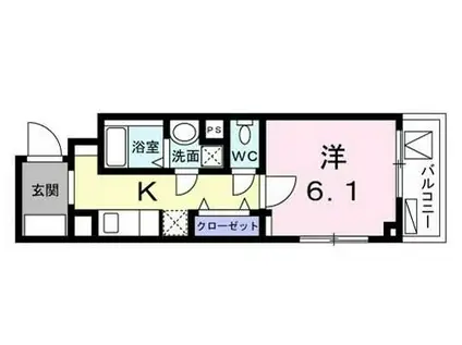 ヴィチーノ アル ポンテ品川(1K/1階)の間取り写真