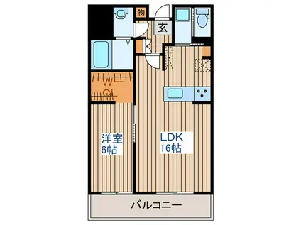 グラングレース富ケ丘(1LDK/2階)の間取り写真