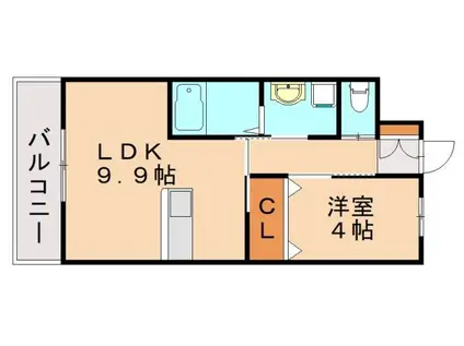 ラポール(1LDK/2階)の間取り写真
