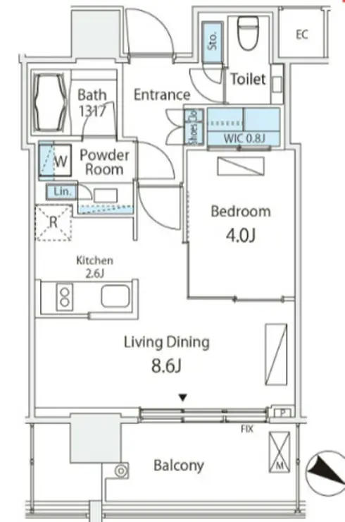THE ROPPONGI TOKYO CLUB RESIDENCE 12階階 間取り