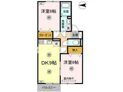 セジュール今村(2DK/2階)の間取り写真