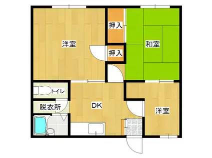 コーポ誠(3DK/2階)の間取り写真