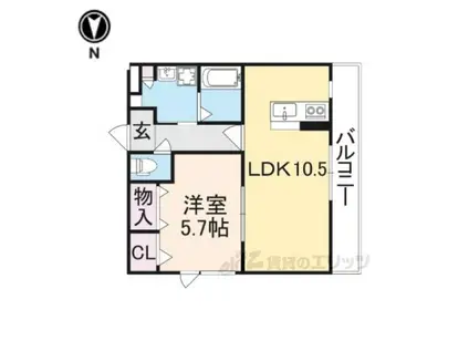 結充IMMEUBLE B館(1LDK/2階)の間取り写真