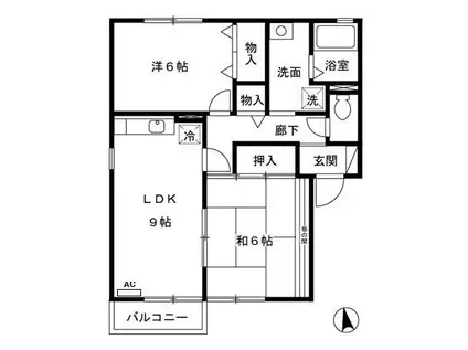  アネックスたけい(2DK/2階)の間取り写真