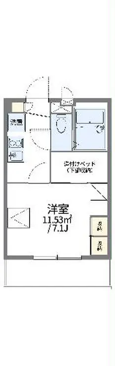 レオパレス多摩ぶらーま 1階階 間取り