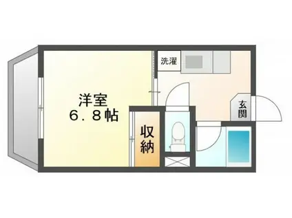 アイヨコヤマ(1K/4階)の間取り写真