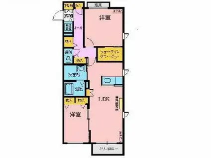 メゾンマスト盛南中央II(2LDK/2階)の間取り写真