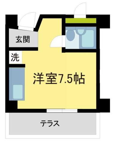 ロイヤルコート上池田(ワンルーム/4階)の間取り写真