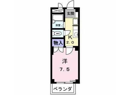 ヴィクトワール(1K/3階)の間取り写真