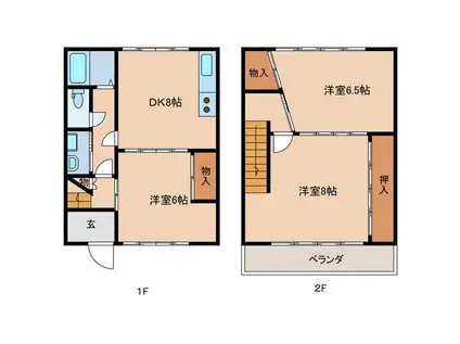 ファミール片野A棟(3DK/1階)の間取り写真