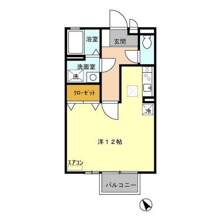 クレールコート(ワンルーム/1階)の間取り写真