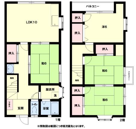 コーポ吉次2(4LDK/1階)の間取り写真
