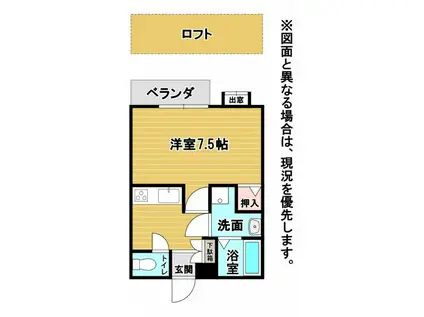 ネクサス若園(1K/2階)の間取り写真