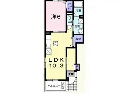 セレーノ加美(1LDK/1階)の間取り写真