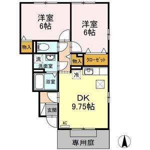 こすも80 A(2DK/1階)の間取り写真