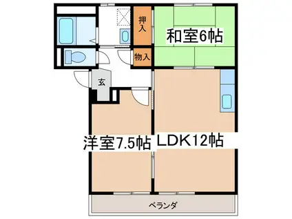 レジデンス筒井(2LDK/2階)の間取り写真