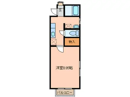 シエル荒井II番館(1K/1階)の間取り写真