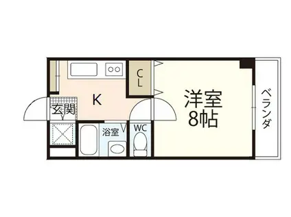 ハーシオンフルタIII(1K/3階)の間取り写真