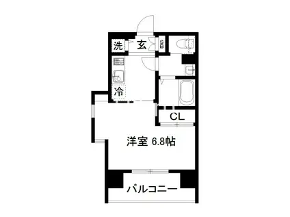 アクアプレイス京都洛南III(1K/7階)の間取り写真