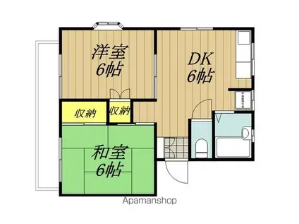 ハイツ唐沢2(2DK/2階)の間取り写真