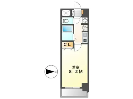 プレサンス名古屋駅前グランヴィル(1K/7階)の間取り写真