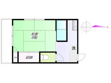 串田ビル(1K/4階)の間取り写真