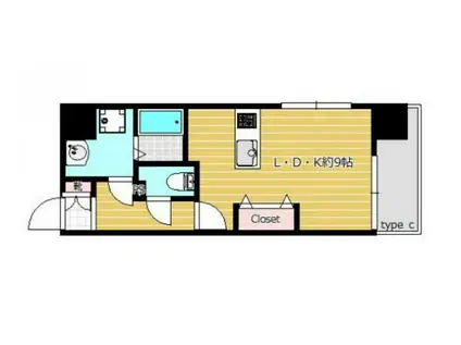 IRISSPIRA.BRIGHT AS(ワンルーム/3階)の間取り写真