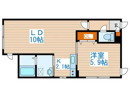 KDMハイツ(1LDK/1階)の間取り写真
