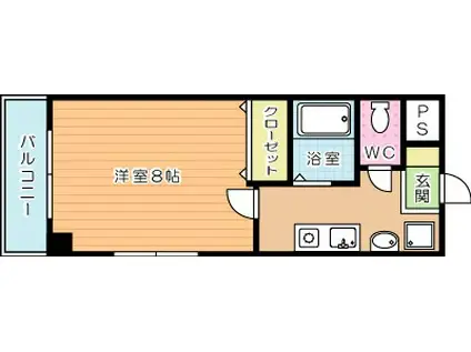 オークハイム(1K/2階)の間取り写真